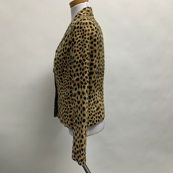 Judith Hart Women's Blazer Jacket Size 8 Petite Multicolor Brown Animal Print - Picture 2 of 8